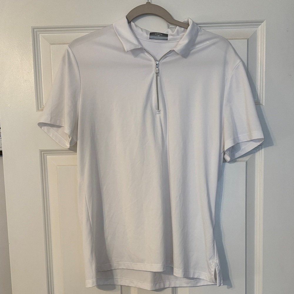 Callaway White Polo with Logo Tag